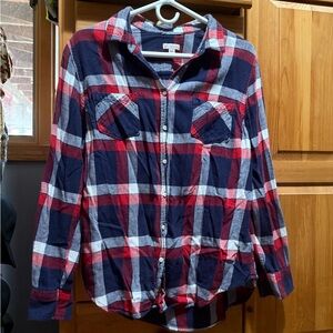Merona Red and Blue Plaid Shirt